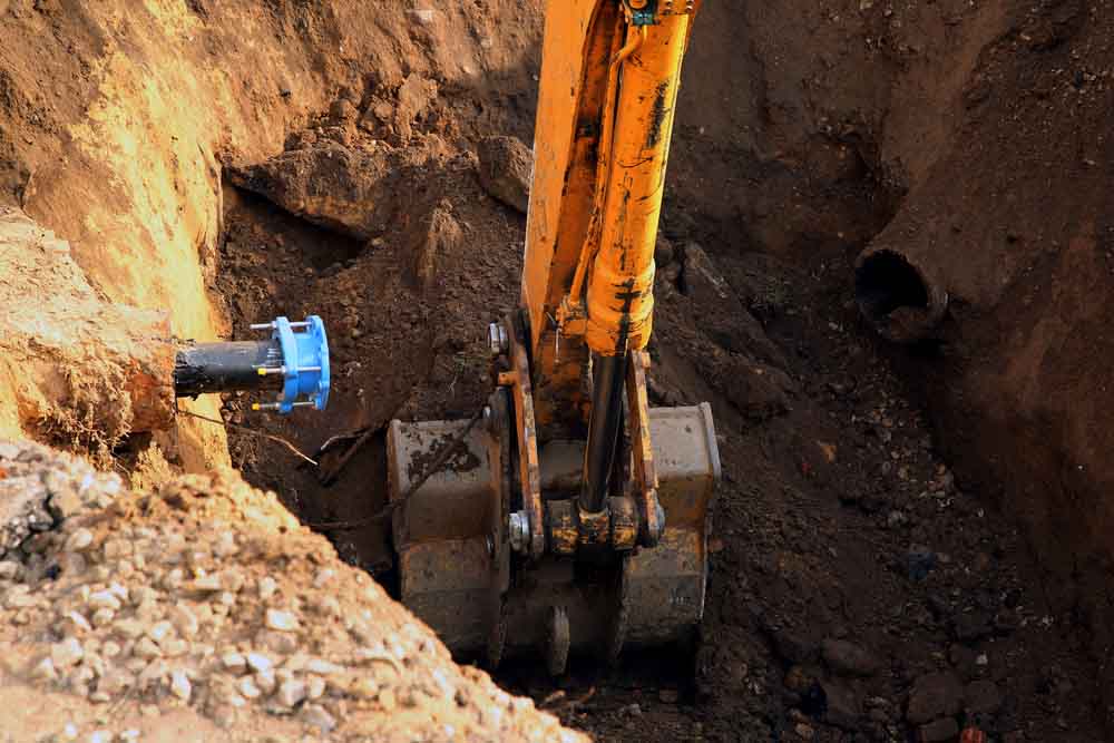 pipe excavation in progress West Columbia, SC