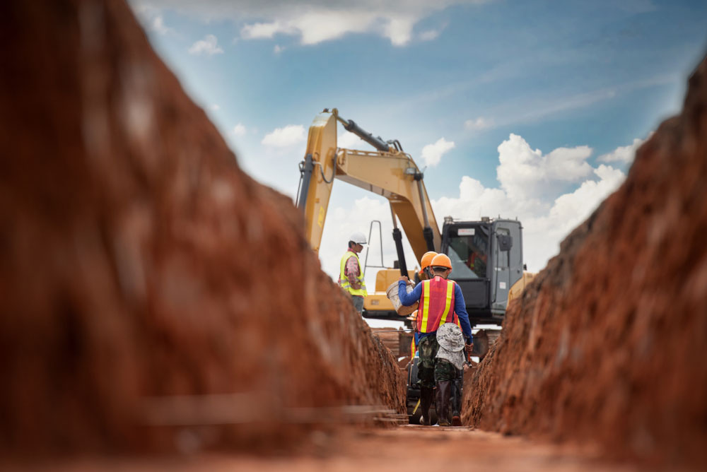 traditional excavation in progress