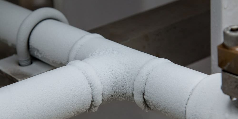Plumber checking pipes during winter / pipes during winter