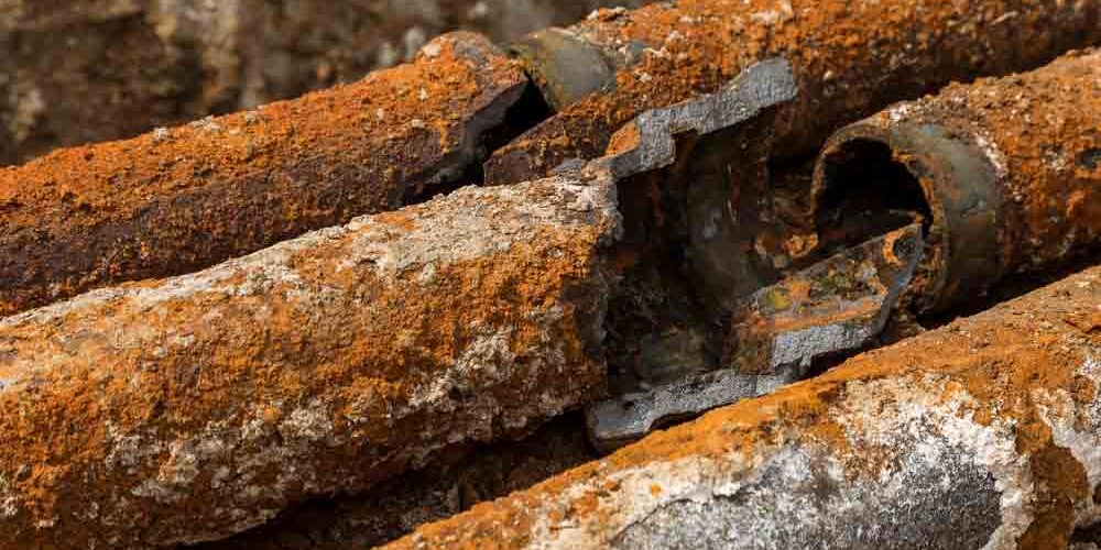 Fragments of old cast-iron water pipes Columbia, SC