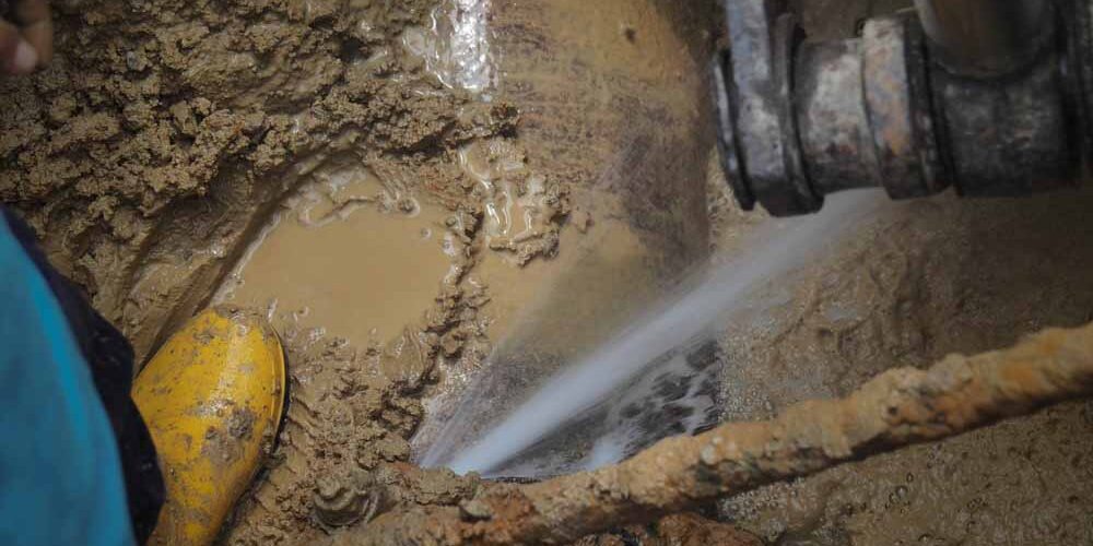 sewer repair outdoors