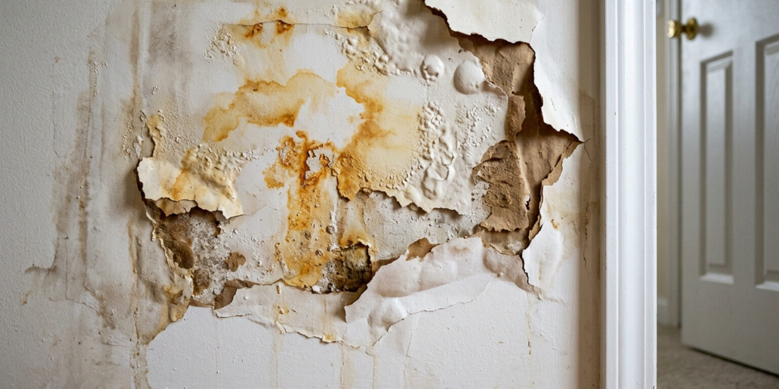 signs of a hidden water leak water damage on drywall