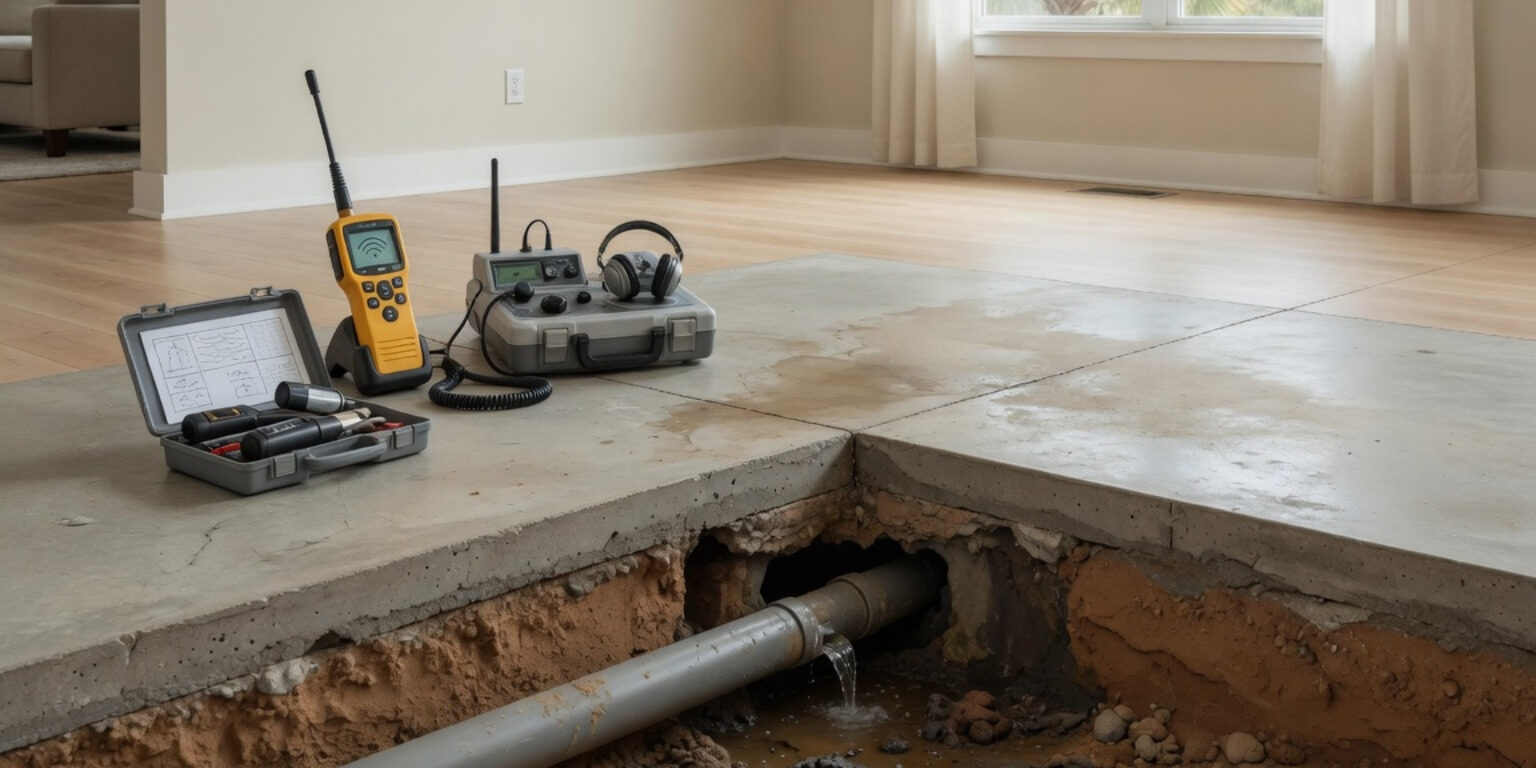 slab leak repair cost Elgin SC foundation damage detection