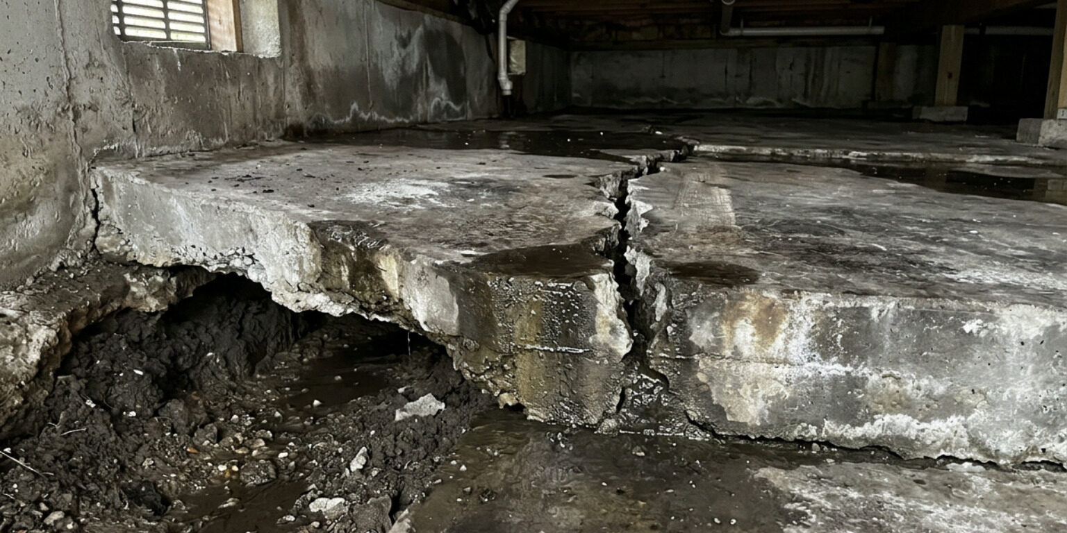 slab leak symptoms home foundation water damage