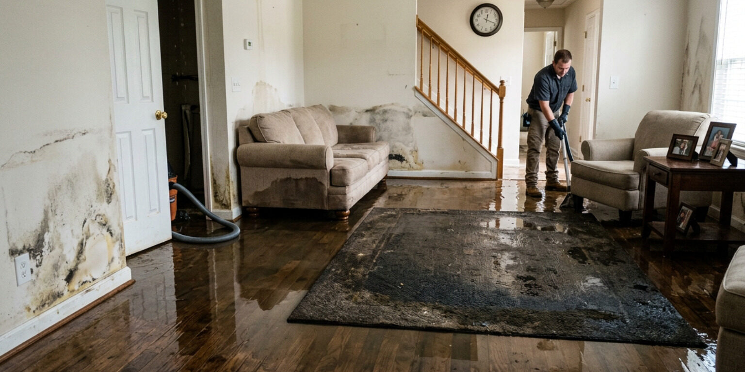 water leak emergency Columbia SC flooded home interior water damage